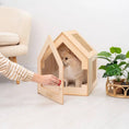 Charger l'image dans la visionneuse de la galerie, PawComforts Premium Dog House Bed With Soft Hypoallergenic Cushion For Indoor Wooden Abode Rest by Enjoy The Wood
