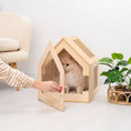 Load image into Gallery viewer, Neutral Natural Material Small Indoor Dog House Secure Pet Retreat Fits Any Home Decor Private Sanctuary Space by Enjoy The Wood
