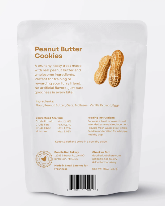 Homemade Peanut Butter Dog Cookies – 1/2 lb