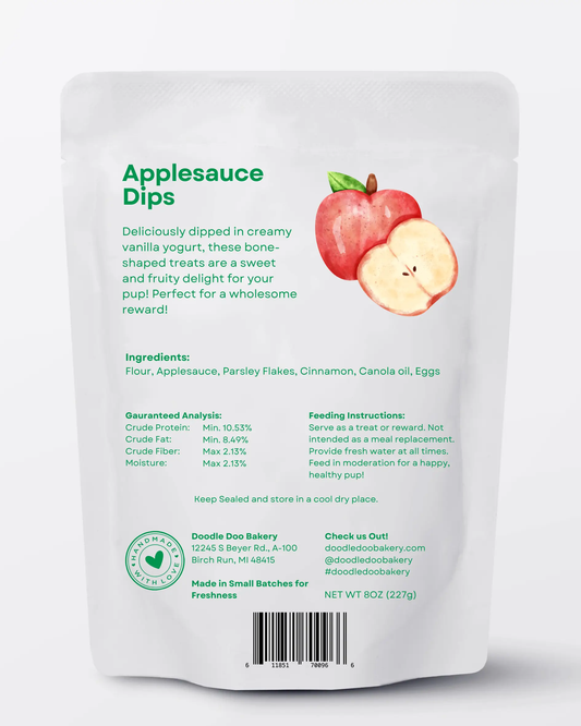 Homemade Applesauce Yogurt-Dipped Dog Treats – 1/2 lb