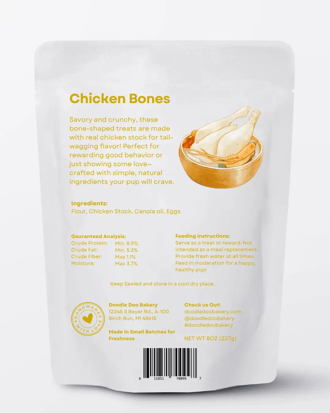 🍗Homemade Dog Treats - Chicken Treat 1/2lb
