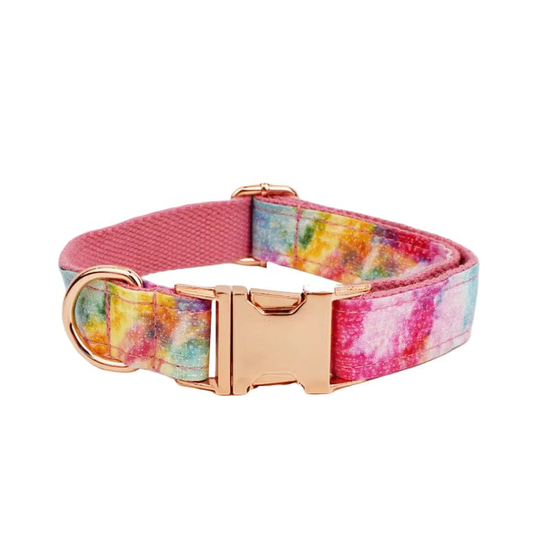 Premium Dreamy Rainbow Print Set Complete Three Piece Dog Harness Collar Leash Collection by DDPaws