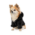 Carica l'immagine nel visualizzatore della galleria, Dog sheepskin coat by Enjoy The Wood B2B, black with plush shearling trim
