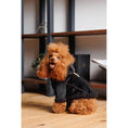 Carica l'immagine nel visualizzatore della galleria, Sheepskin dog coat in black with plush fur trim cuffs, Enjoy The Wood B2B
