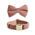 Carica l'immagine nel visualizzatore della galleria, Dusty Pink Velvet Dog Harness And Leash Set Custom Engraved No Pull by DDPaws
