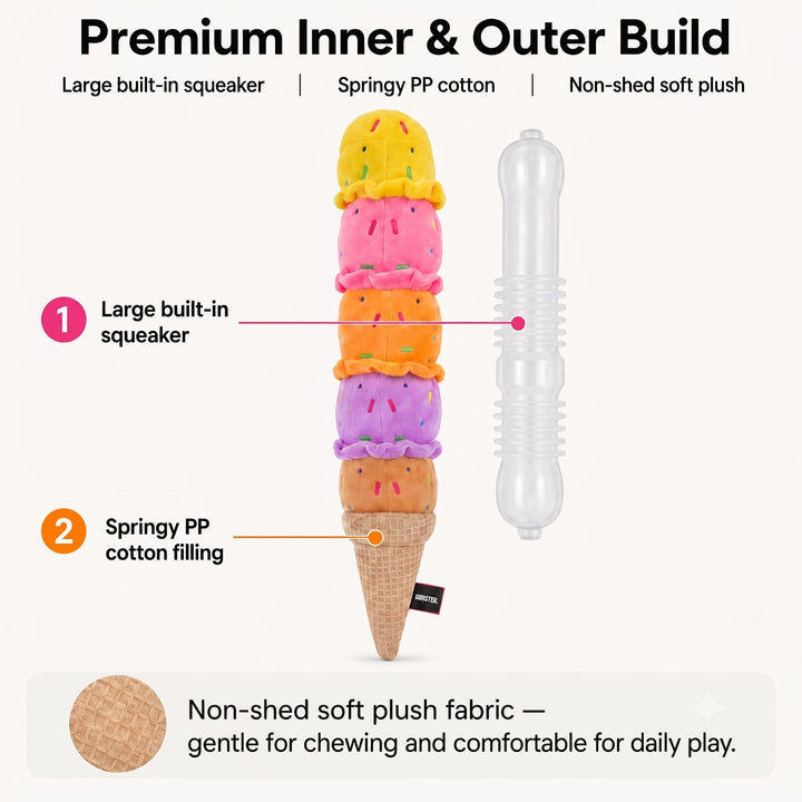 Ice cream toy squeaker and filling diagram