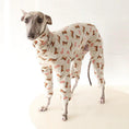 Load image into Gallery viewer, Whippet and Greyhound dinosaur cotton pajamas by SOCKPET in cream with dinosaur print
