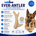 Load image into Gallery viewer, Ever Antler Nylon Chew Bone | Elk Antler Shaped Dog Toy for Aggressive Chewers | SodaPup by SodaPup/True Dogs, LLC
