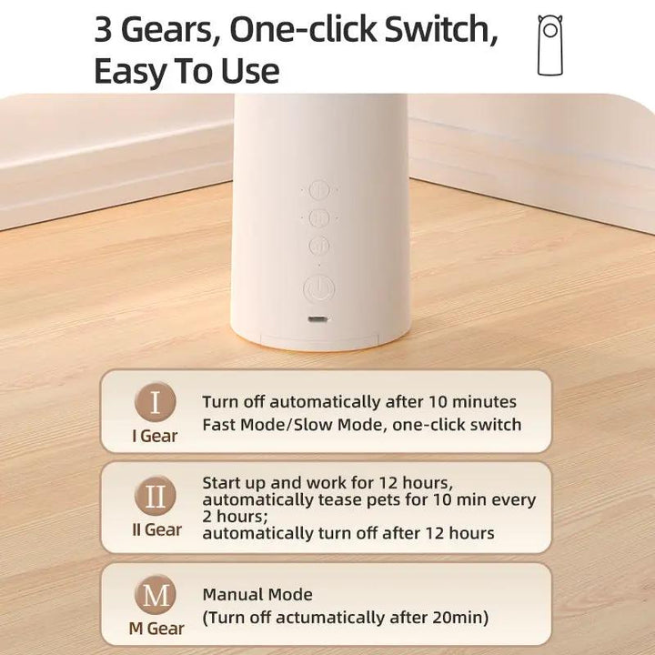 White Electric Automatic Infrared LED Cat Teaser Toy With Interactive Motion Simulation by Sell My Stuff