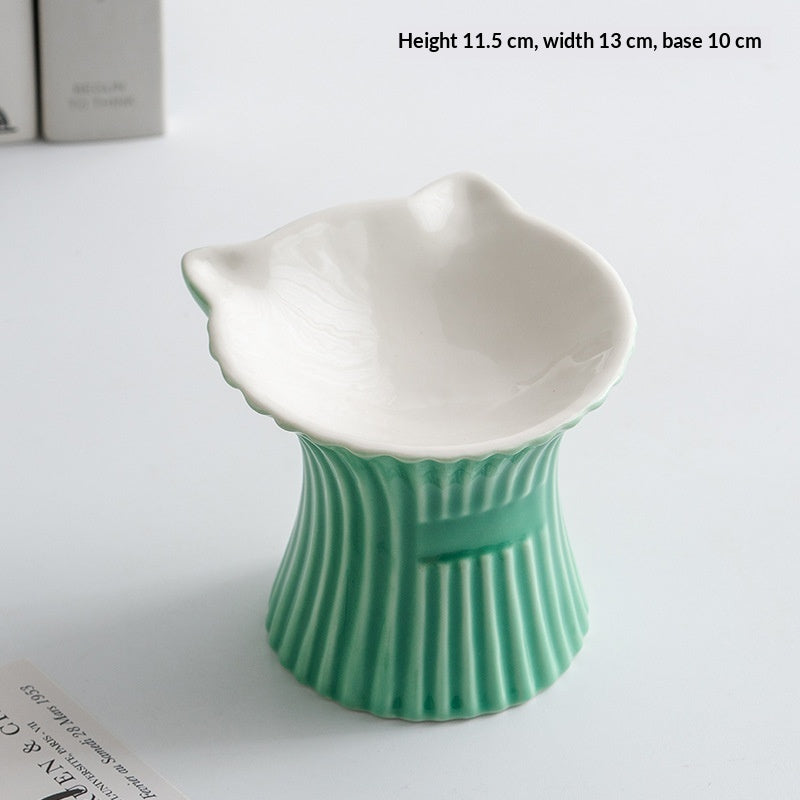 Style 3 white bowl with green pedestal