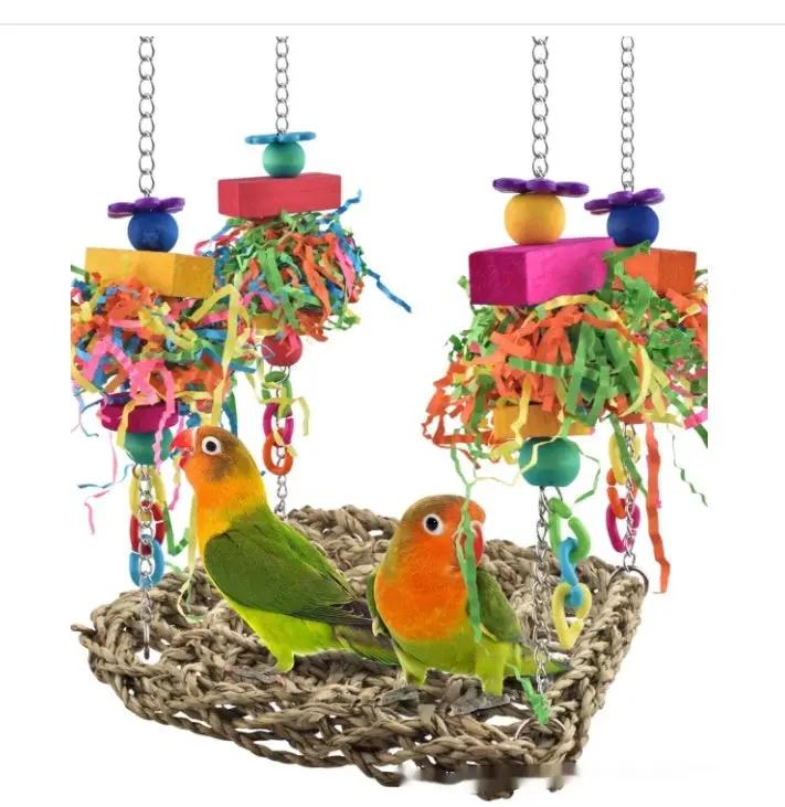 Parrot Toys Natural Grass Hammock Climbing Net Medium Large Parrots by Sell My Stuff
