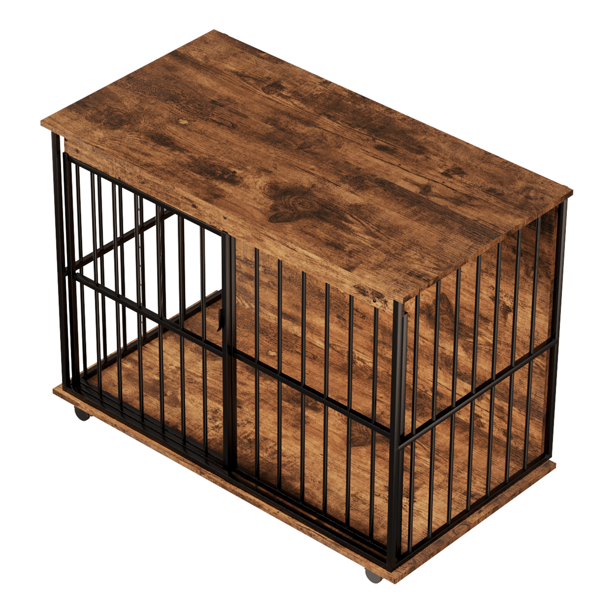 Sangria Beech large wooden dog crate furniture with removable tray and secure doors