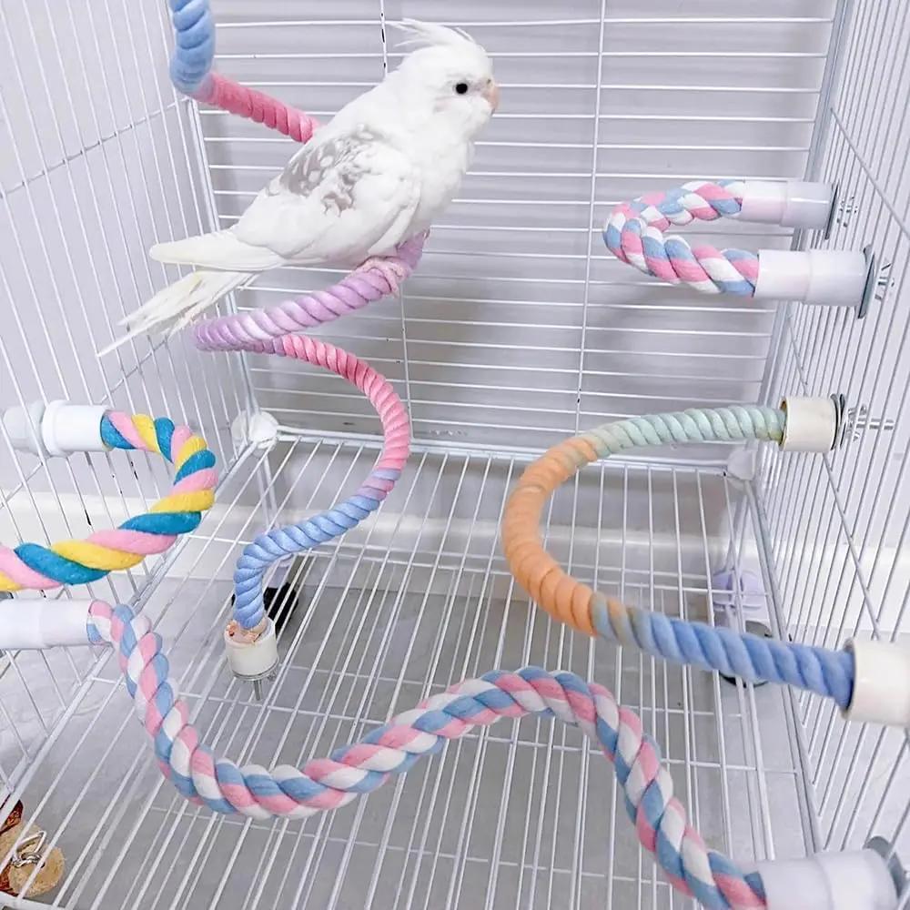 Aurora Featherz Gradient Bird Rope Perch Stand For Cage Accessories by Sell My Stuff