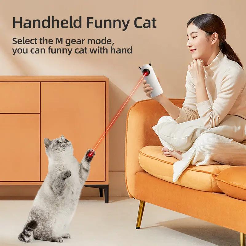 White Electric Automatic Infrared LED Cat Teaser Toy With Interactive Motion Simulation by Sell My Stuff
