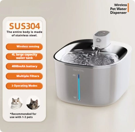 Stainless steel fountain option with one filter cartridge