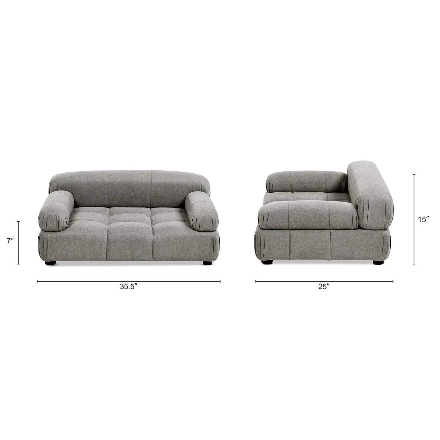 Marcel Upholstered Modern Pet Bed, Small to Medium Dog or Cat Uptown Gray Performance Velvet by HouseOfZazla