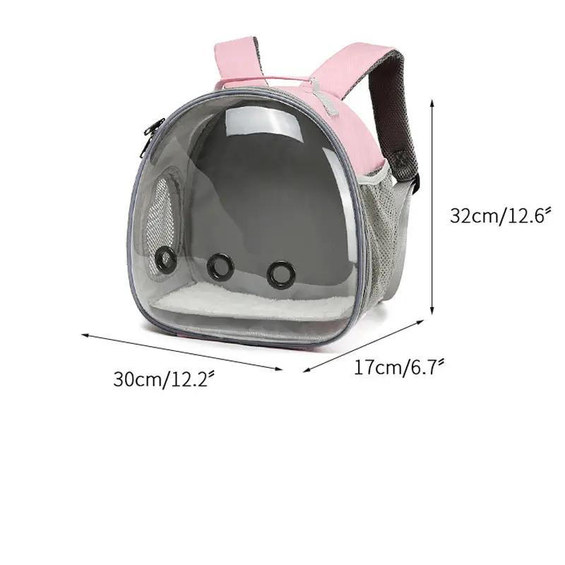 Transparent Small Animal Pet Backpack Carrier For Hamsters Guinea Pigs With Clear Bubble Window Travel Bag Case by Pet Zen