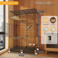 Carica l'immagine nel visualizzatore della galleria, Large rolling bird cage with perches, feeding bowls and removable tray, metal frame, size 74×37×113 cm
