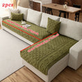 Load image into Gallery viewer, L-shaped couch cover; 2-piece green quilted heavy-duty waterproof sofa protector
