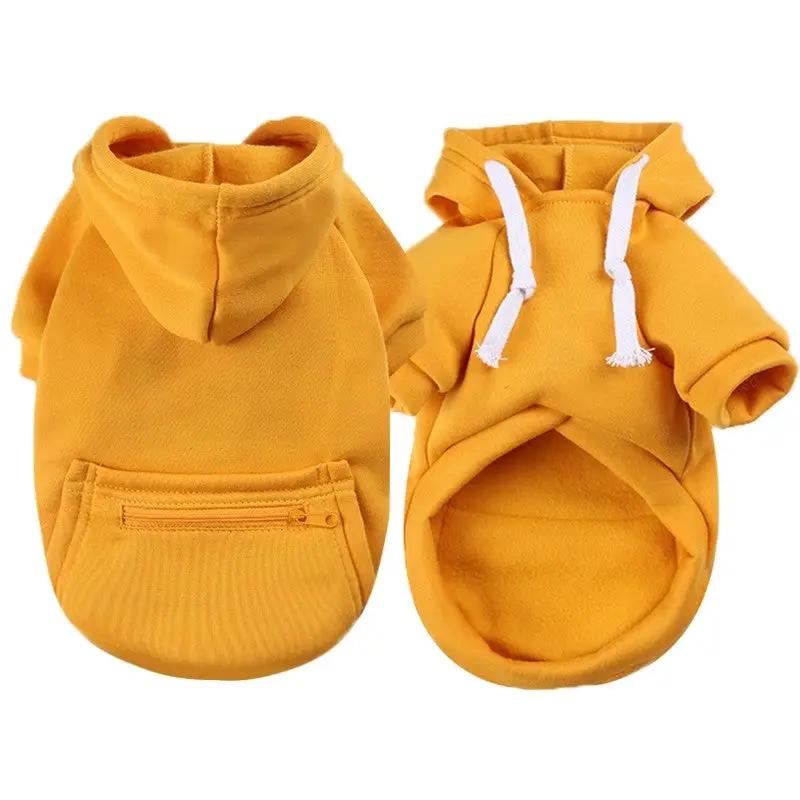Spring Hoodie for Small & Medium Dogs by SOCKPET in orange with white drawstrings