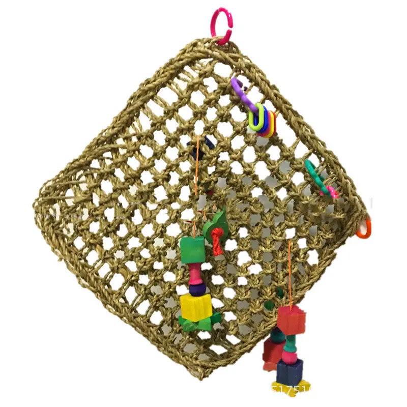 Premium Pure Natural Woven Straw Hanging Parrot Hammock Bed 30cm by Sell My Stuff