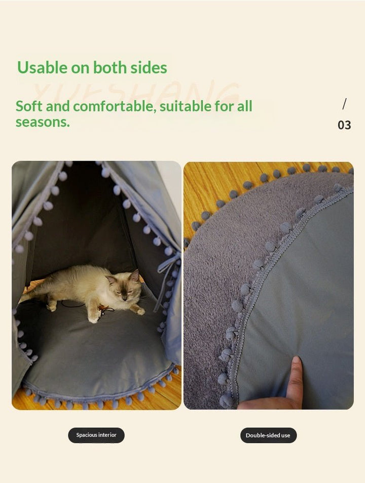 Reversible floor mat shown on both sides