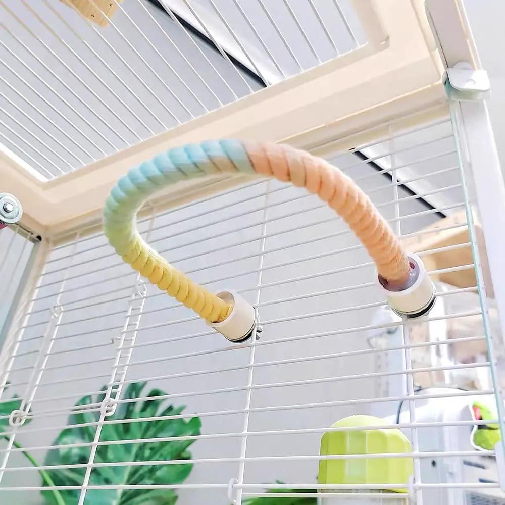Aurora Featherz Gradient Bird Rope Perch Stand For Cage Accessories by Sell My Stuff