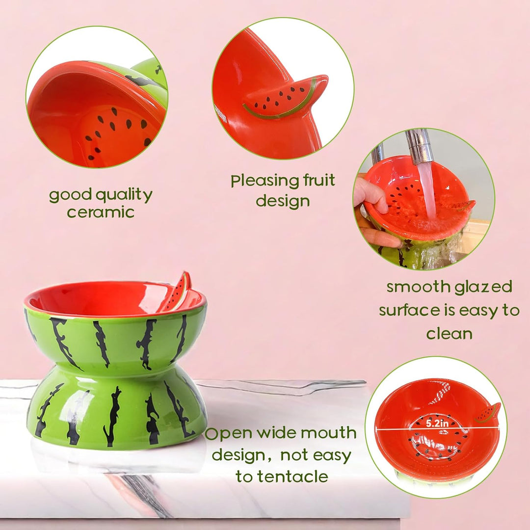 Ceramic watermelon bowl and rinsing graphic