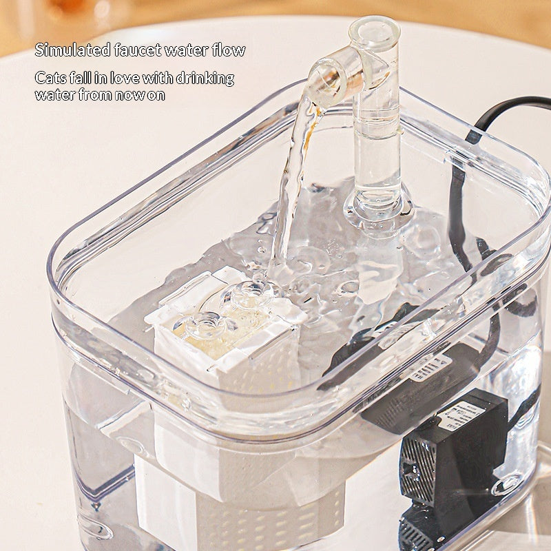 Close-up of the clear faucet outlet