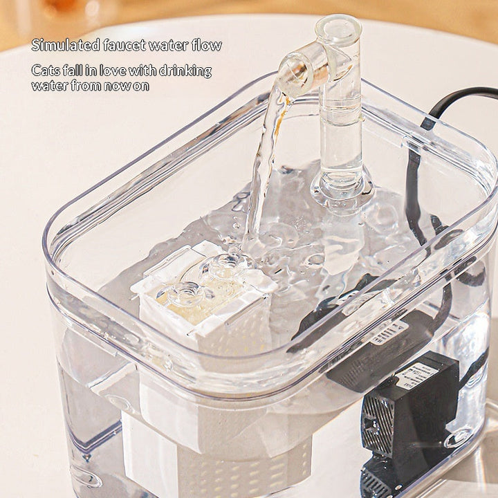 Close-up of the clear faucet outlet