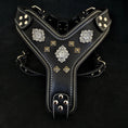Cargar la imagen en la vista de la galería, The "Aztec" BLACK harness - Pet Collars & Harnesses from Bestia Dog Gear
