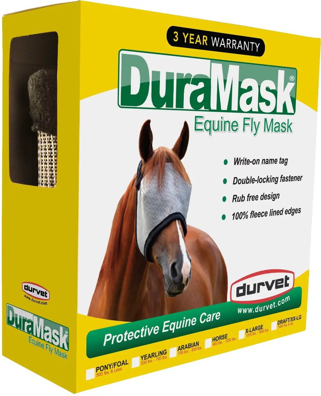 Durvet DuraMask Equine Fly Mask Yearling - from For Animals, With Love