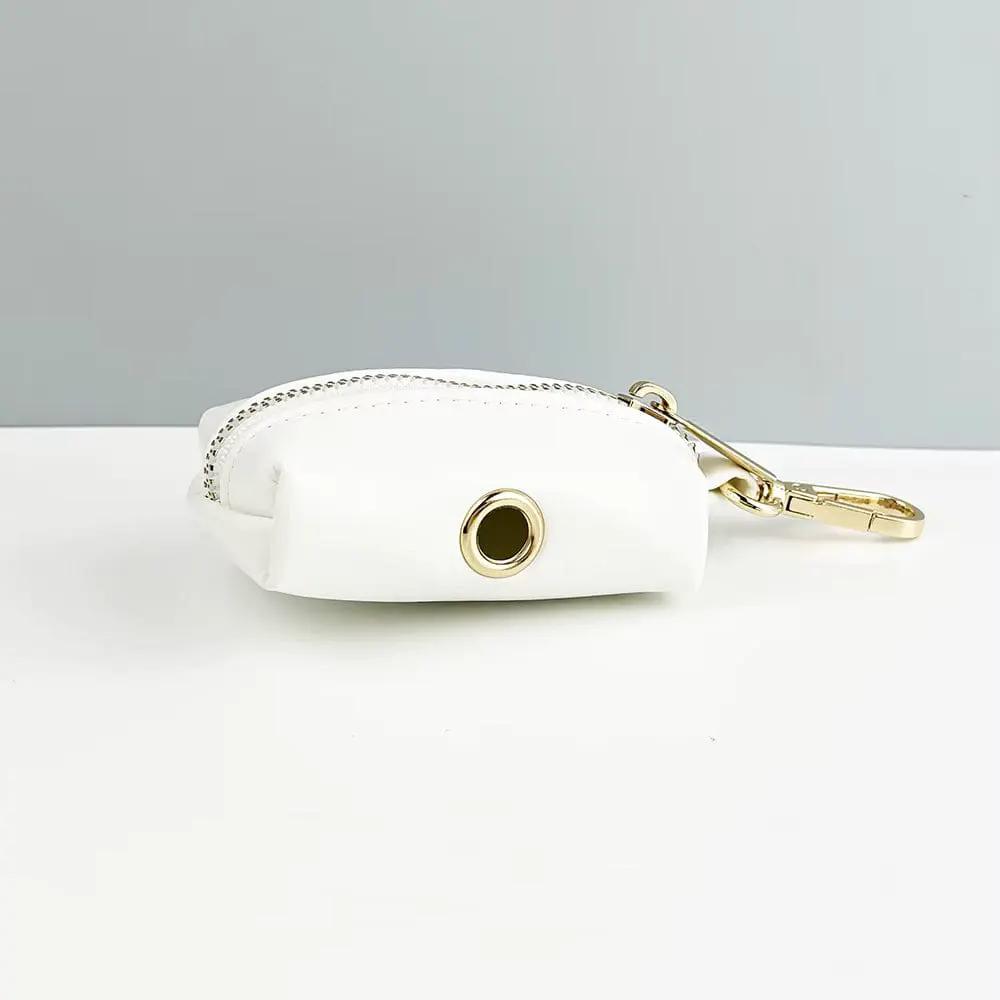 Classic Elegance White Premium Leather Dog Walking Collar Leash Set by DDPaws