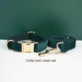 Load image into Gallery viewer, PawLuxe Green Velvet Set Custom No Pull Harness Medium And Large by DDPaws
