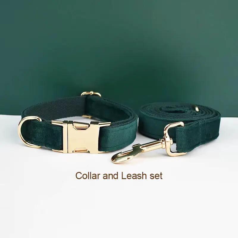 PawLuxe Green Velvet Set Custom No Pull Harness Medium And Large by DDPaws