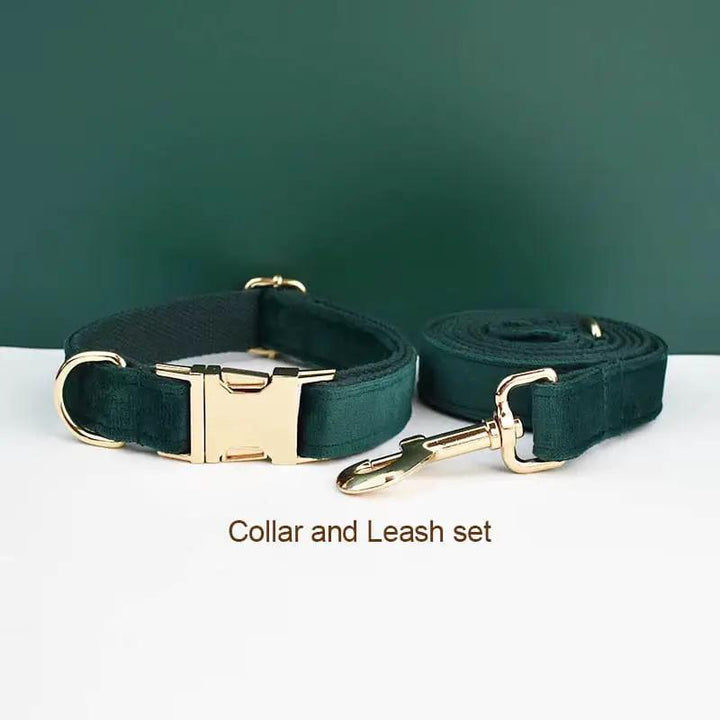 PawLuxe Green Velvet Set Custom No Pull Harness Medium And Large by DDPaws