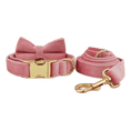 Load image into Gallery viewer, Pink Velvet Dog Harness And Leash Set Personalized Soft Durable Fit by DDPaws
