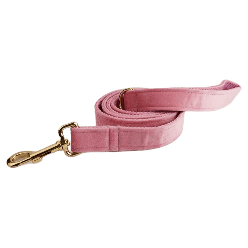 Pink Velvet Dog Harness And Leash Set Personalized Soft Durable Fit by DDPaws
