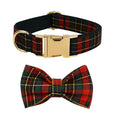 Gallery viewerに画像を読み込む, Red Tartan Christmas No Pull Dog Harness Set With Leash Personalized by DDPaws

