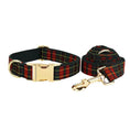 Gallery viewerに画像を読み込む, Red Tartan Christmas No Pull Dog Harness Set With Leash Personalized by DDPaws
