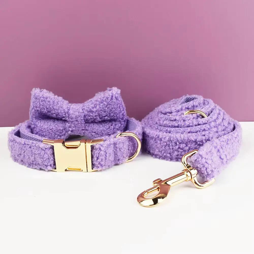 Teddy Purple Personalized No Pull Dog Harness Set With Matching Leash by DDPaws