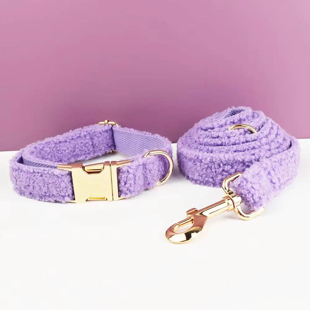 Teddy Purple Personalized No Pull Dog Harness Set With Matching Leash by DDPaws