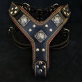 Carica l'immagine nel visualizzatore della galleria, The "Eros" harness Black & Orange - Pet Collars & Harnesses from Bestia Dog Gear
