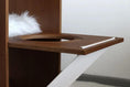 Charger l'image dans la visionneuse de la galerie, The Overlook bamboo cat condo with circular hole and white ramp
