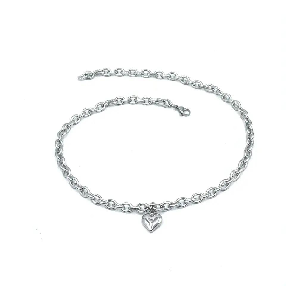 Luxury Stainless Steel Pet Love Heart Pendant Necklace Curb Chain For Cat Dog Gold Silver 18 25 30 38 Cm by Sell My Stuff