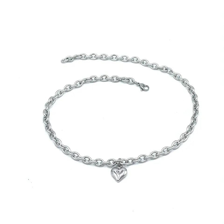 Luxury Stainless Steel Pet Love Heart Pendant Necklace Curb Chain For Cat Dog Gold Silver 18 25 30 38 Cm by Sell My Stuff