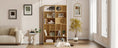 Bild in Galerie-Betrachter laden, Modern 2-in-1 wooden cat house bookshelf by Sangria Beech, natural wood finish, cat tree display cabinet
