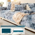 Load image into Gallery viewer, Luxurious Gradient Velvet Sofa Cover for 3-seat sofa in blue
