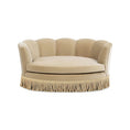 Bild in Galerie-Betrachter laden, Clara 34.5in scalloped pet sofa bed, medium fawn with fringe trim
