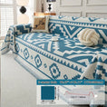 Load image into Gallery viewer, Boho-Chic All-Season Sofa Cover for 3-seat sofa in blue and white geometric print
